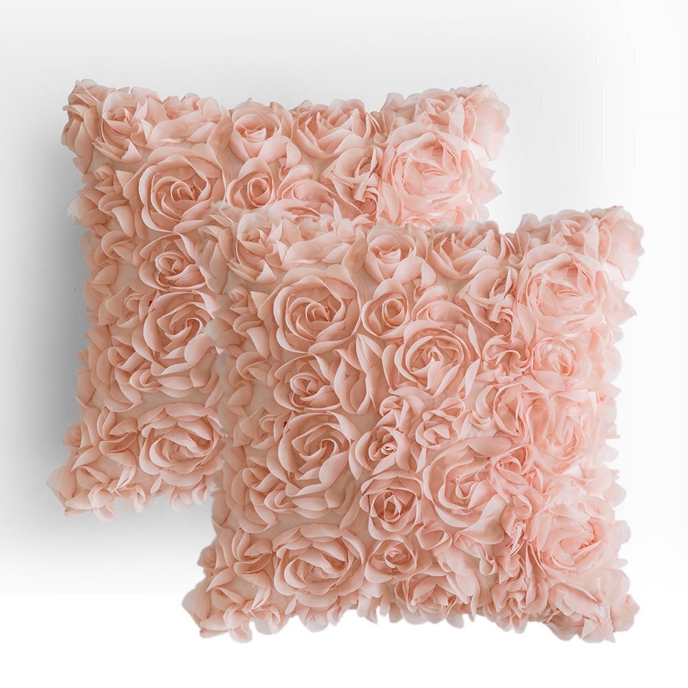 8357 Pack of 2 3D Decorative Spring Romantic Stereo Chiffon Rose Flower